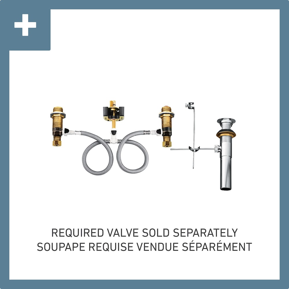 90 Degree 2 Handle 8-to-16-inch Widespread Bathroom Sink Faucet/Tap in Chrome (Drain Included; Valve Not Included)