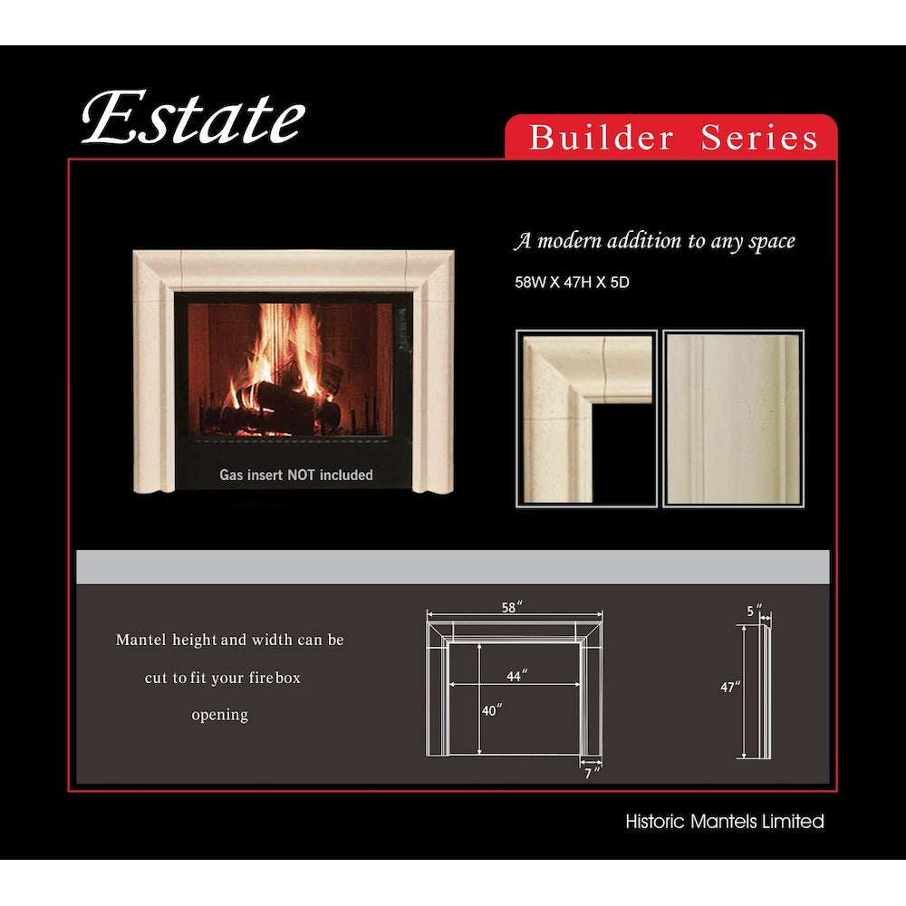 Builder Series Estate Cast Stone Mantel