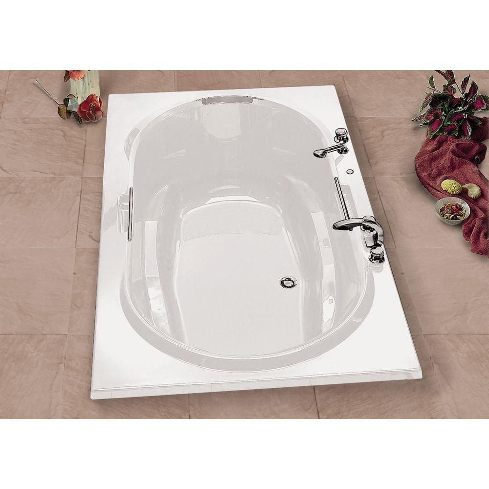 Antigua 72L x 42W x 22H Acrylic Drop-In Bathtub in White, 15-inch Soaking Depth with Aerosens Whirlpool