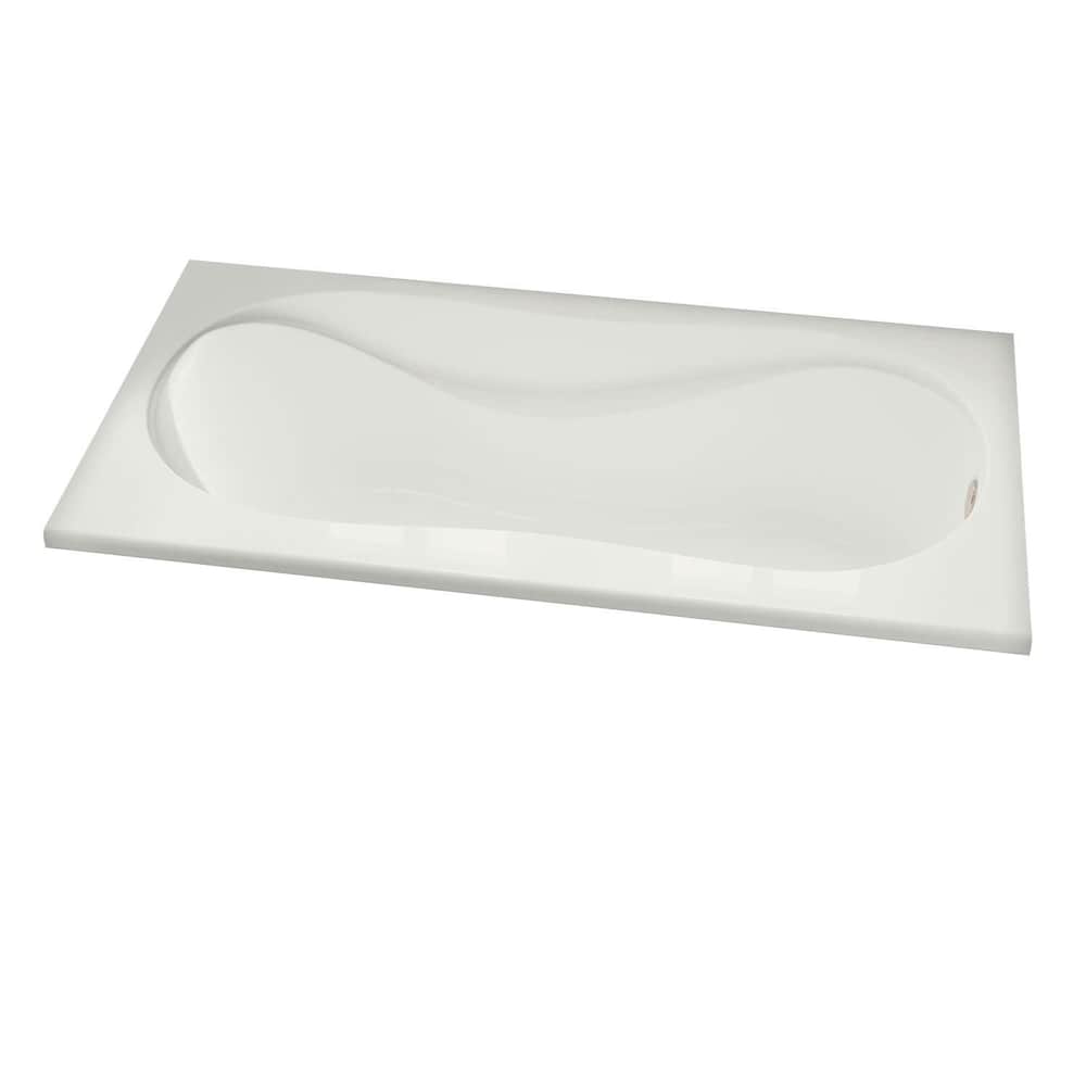 Cocoon 66L x 36W x 21H Acrylic Drop-In Bathtub, End Drain, in White with 15-inch Soaking Depth