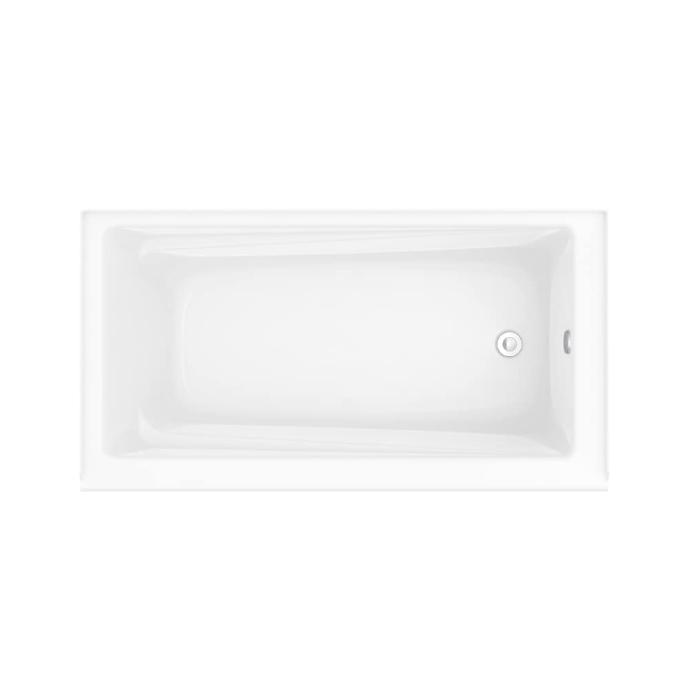 Ensemble de douche pour baignoire Utile de 60 po L x 30 po l x 80,5 po H avec baignoire en acrylique avec drain à droite, 1 étagère en verre et cadre/mur de baignoire avec finition Origin Arctik