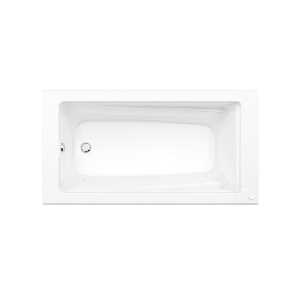 New Town IFS 60L x 30W x 20H Acrylic Rectangular Alcove Bathtub, Left Drain, in White with Aerosens Whirlpool