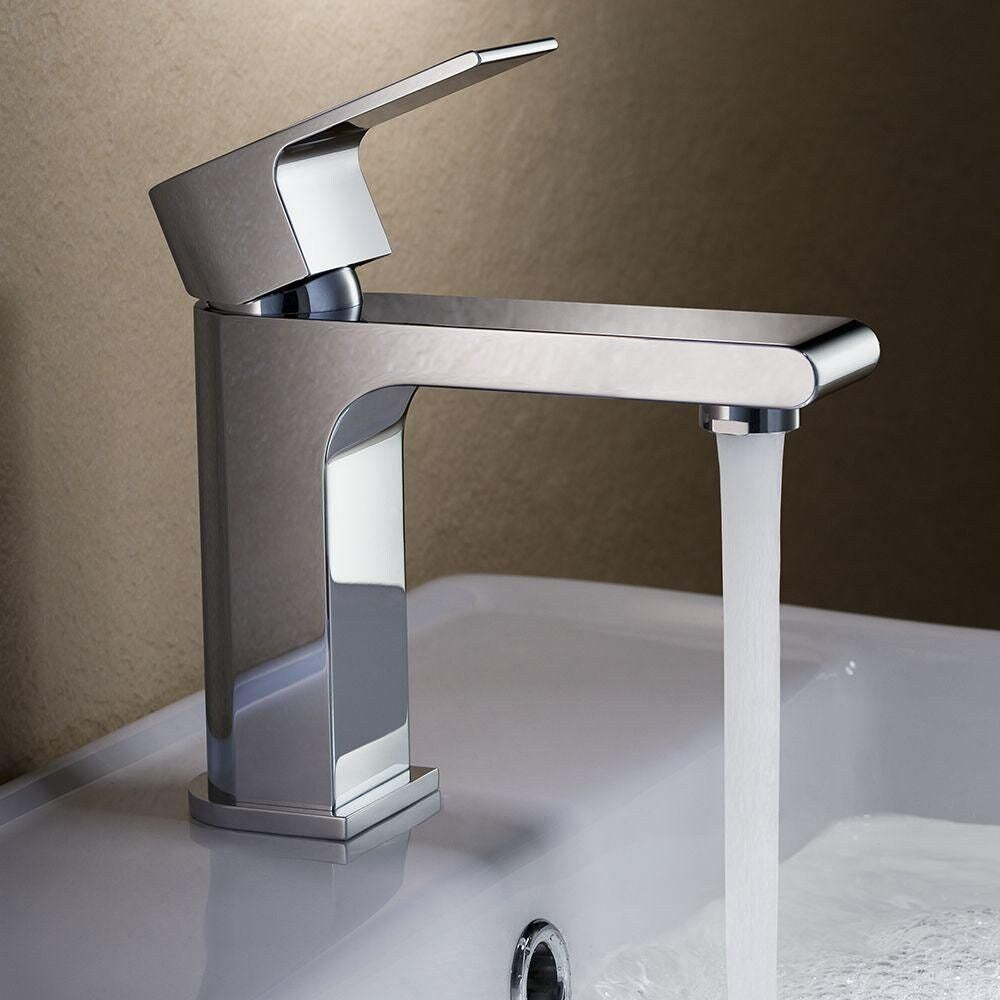 Allaro Single Hole 1-Handle Low Arc Bathroom Faucet in Chrome with Lever Handle