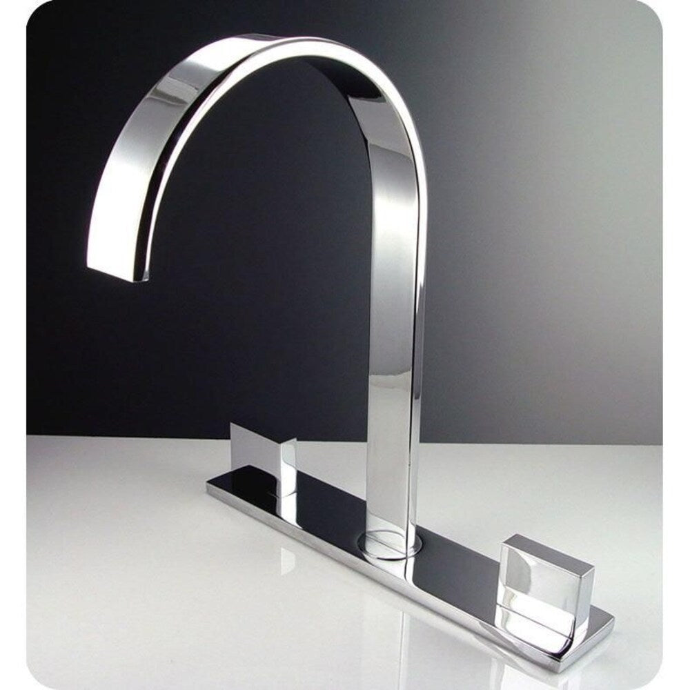 Sesia Widespread (8-inch) 2-Handle High Arc Bathroom Faucet in Chrome with Knob Handles