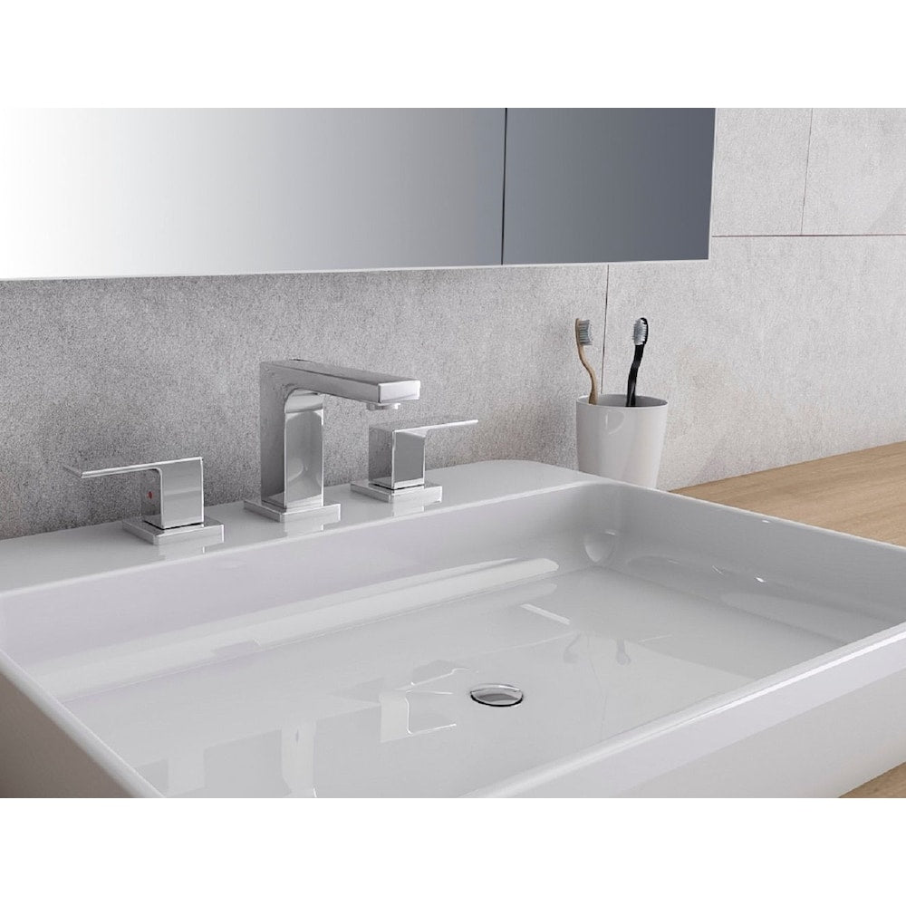 Sesia Widespread (8-inch) 2-Handle High Arc Bathroom Faucet in Chrome with Knob Handles