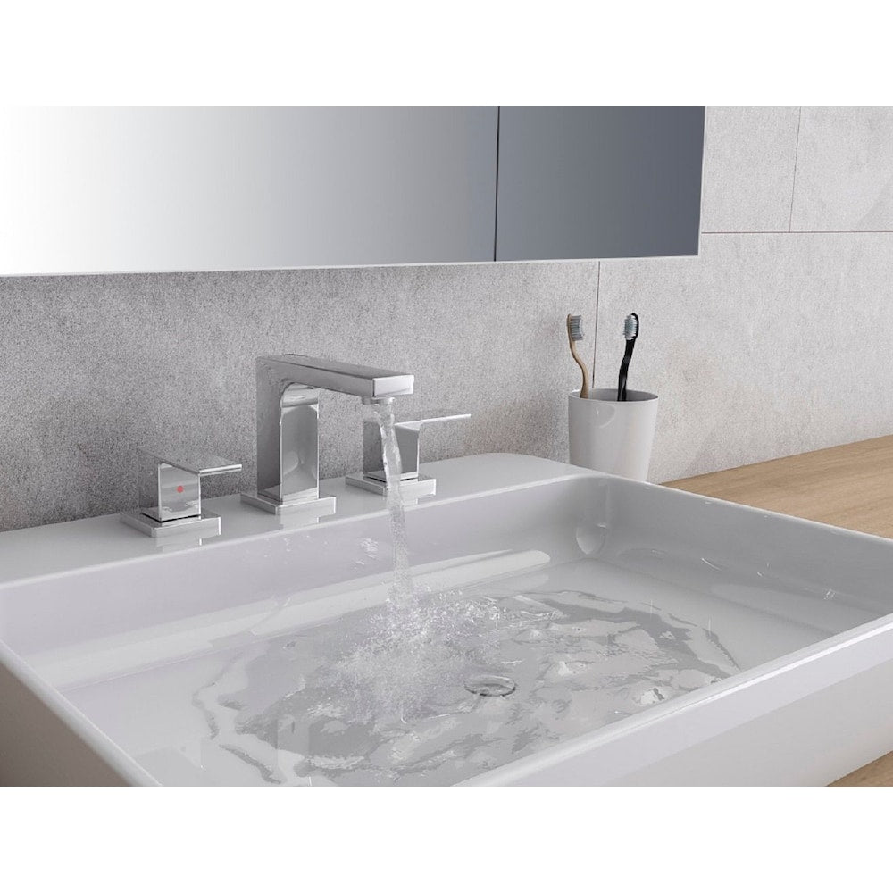 Sesia Widespread (8-inch) 2-Handle High Arc Bathroom Faucet in Chrome with Knob Handles