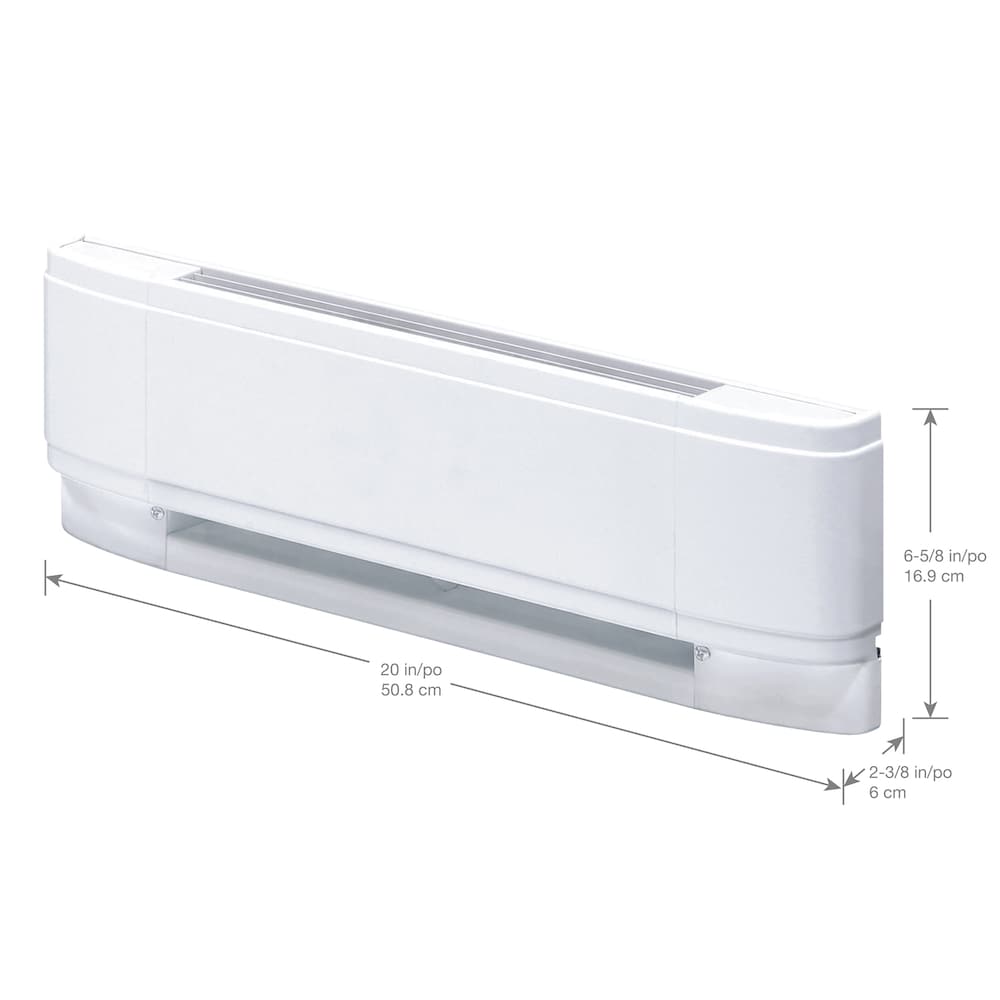 20-inch 500W 240/208V Linear Convector Electric Baseboard Heater in White