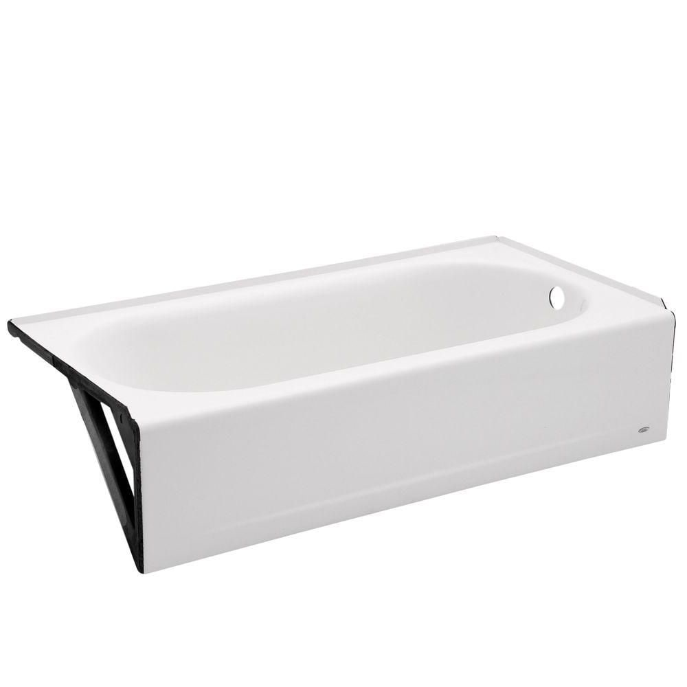 Baignoire rectangulaire Princeton de 60 po x 30 po avec drain à droite et tablier avant en blanc