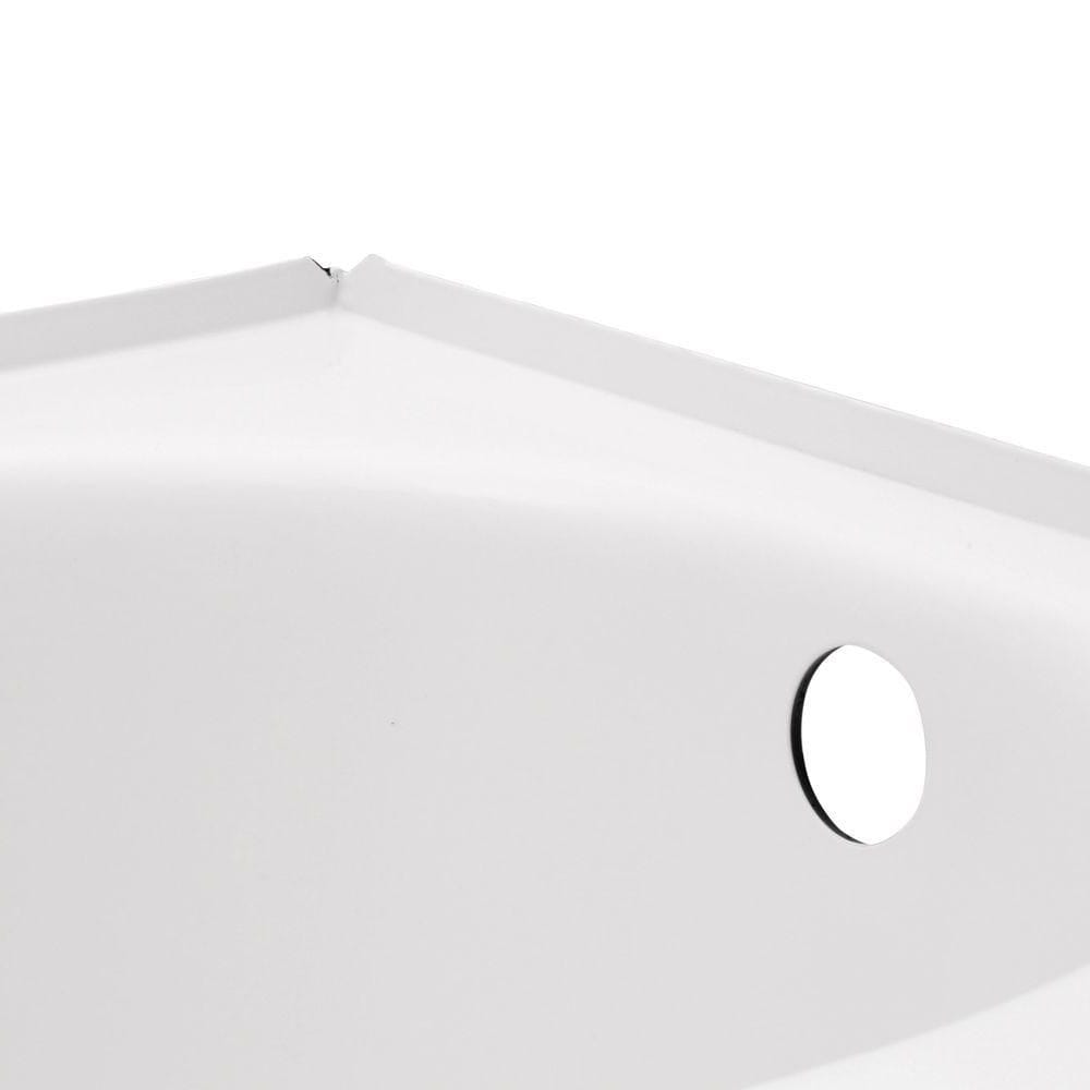 Baignoire rectangulaire Princeton de 60 po x 30 po avec drain à droite et tablier avant en blanc