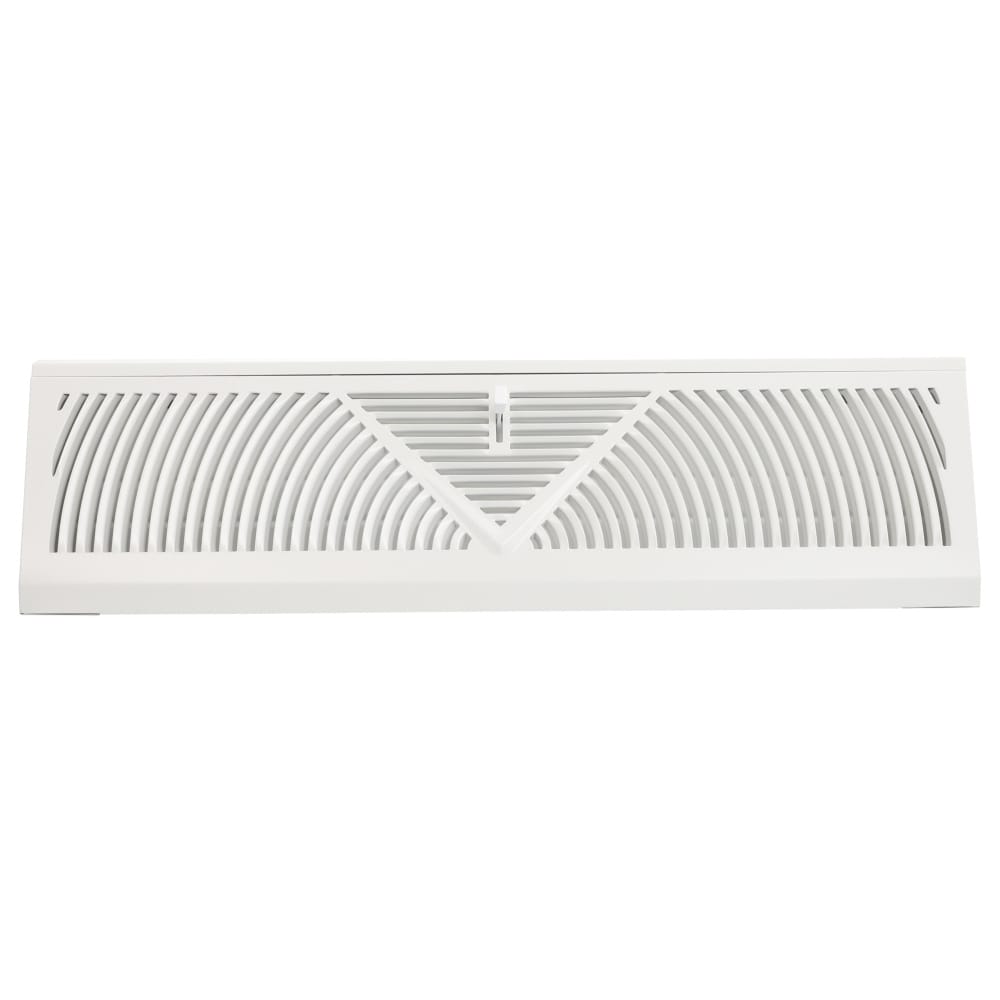 18-in Baseboard Diffuser Register, Steel, White