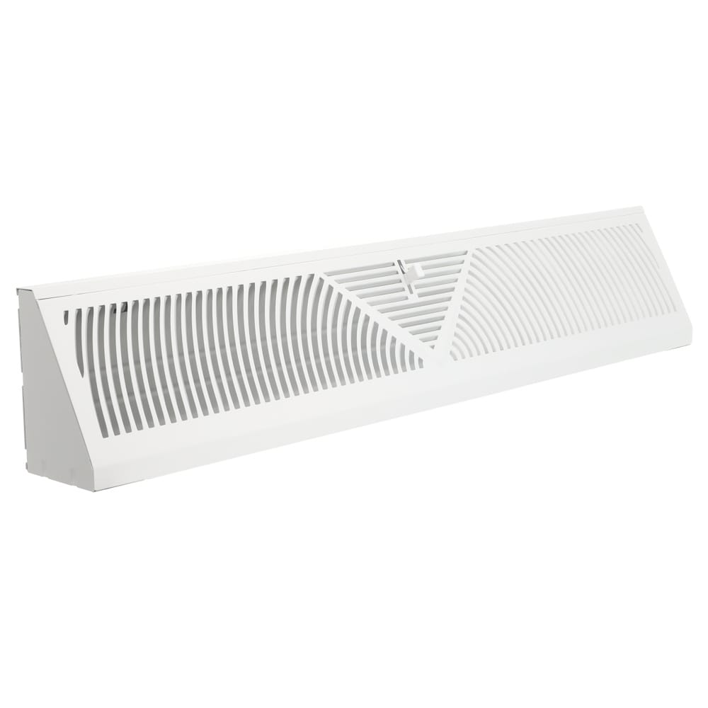 24-in Baseboard Diffuser Register, Steel, White