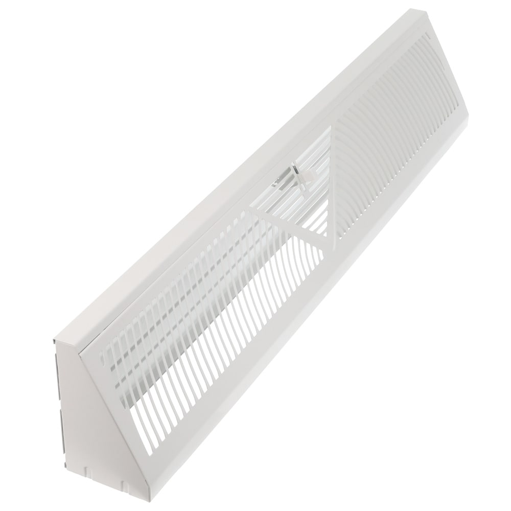 24-in Baseboard Diffuser Register, Steel, White