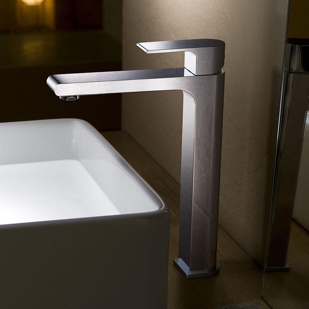 Allaro Single Hole 1-Handle Low Arc Bathroom Faucet in Chrome with Lever Handle