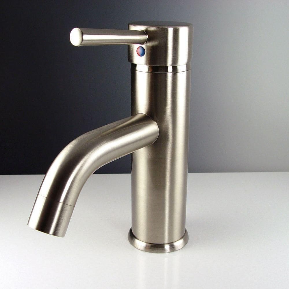 Sillaro Single Hole 1-Handle Low Arc Bathroom Faucet in Brushed Nickel with Lever Handle