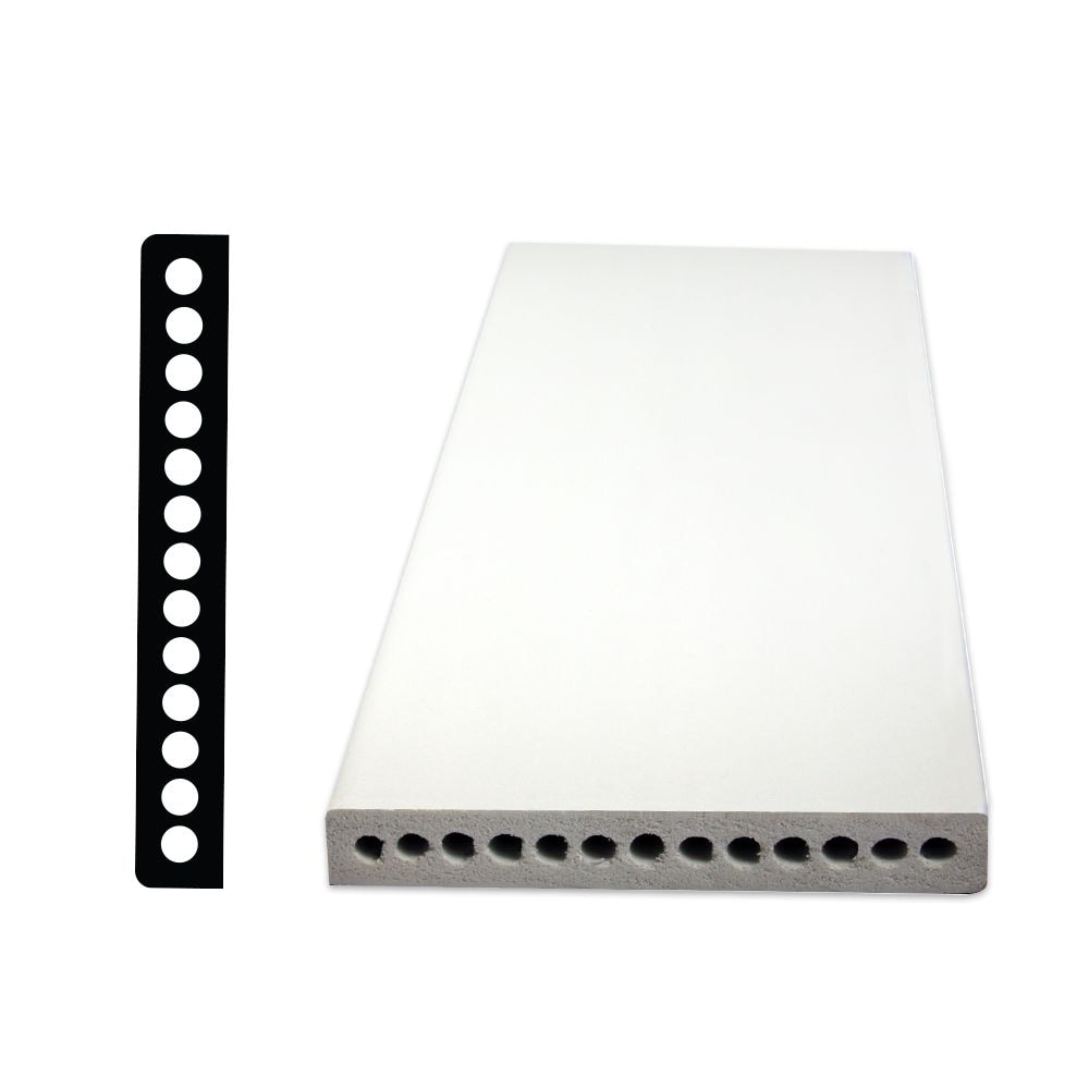 1/2-inch x 3-1/2-inch x 8 ft. Primed Paintable Rot Resistant PVC Baseboard Moulding
