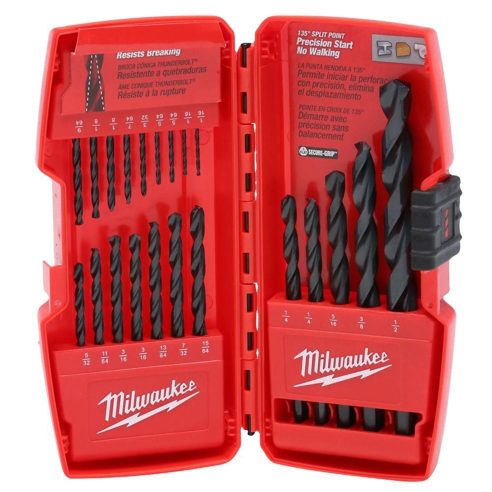 21-Piece Thunderbolt Black Oxide Drill Bit Set