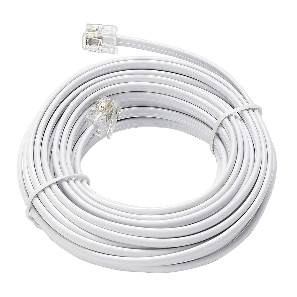 25 ft. White Telephone Line Cable Cord