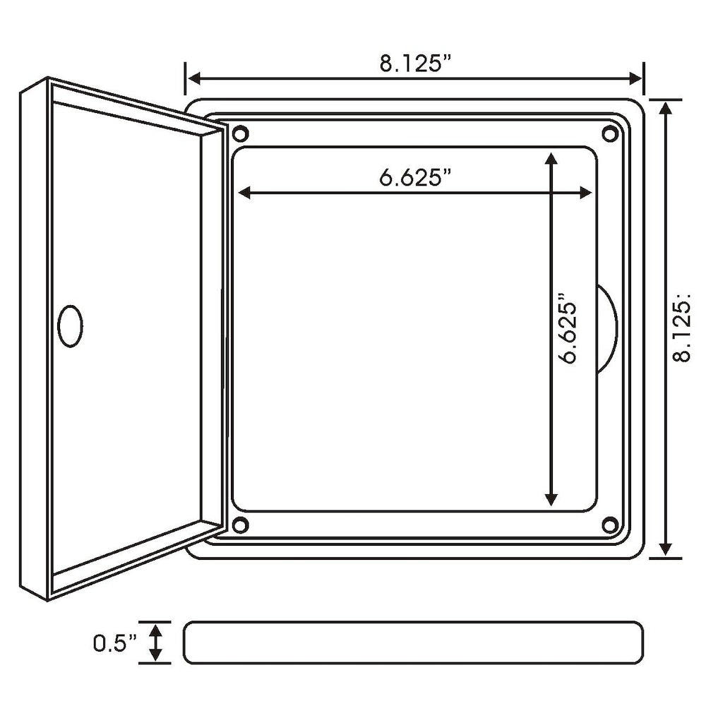 8 X 8 Inch Plastic Access Panel With Door Hinge Feature