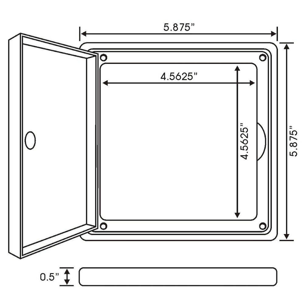 6 X 6 Inch Plastic Access Panel With Door Hinge Feature