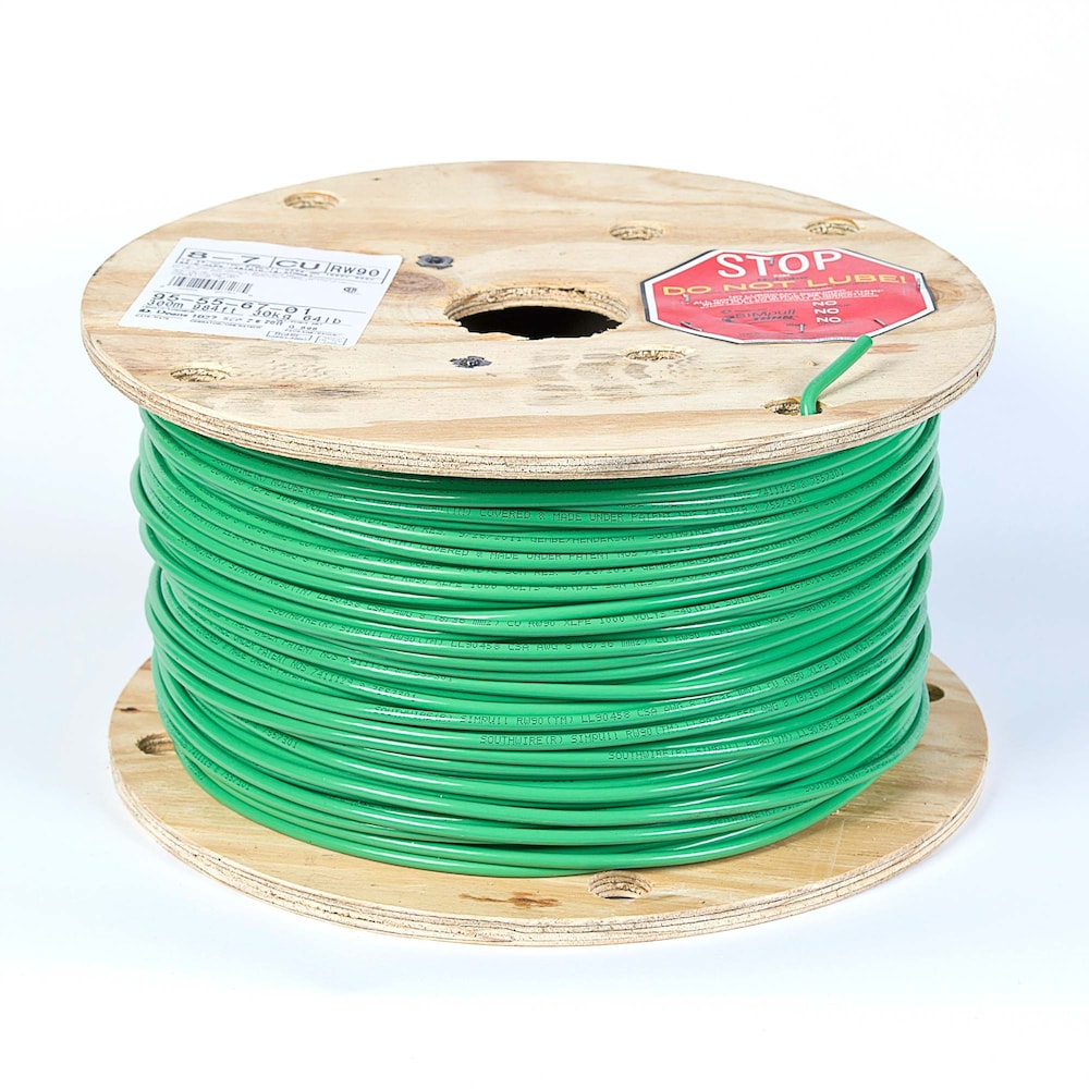 8/7 RW90 SimPull Electrical Wire - Green (Cut By The Metre)