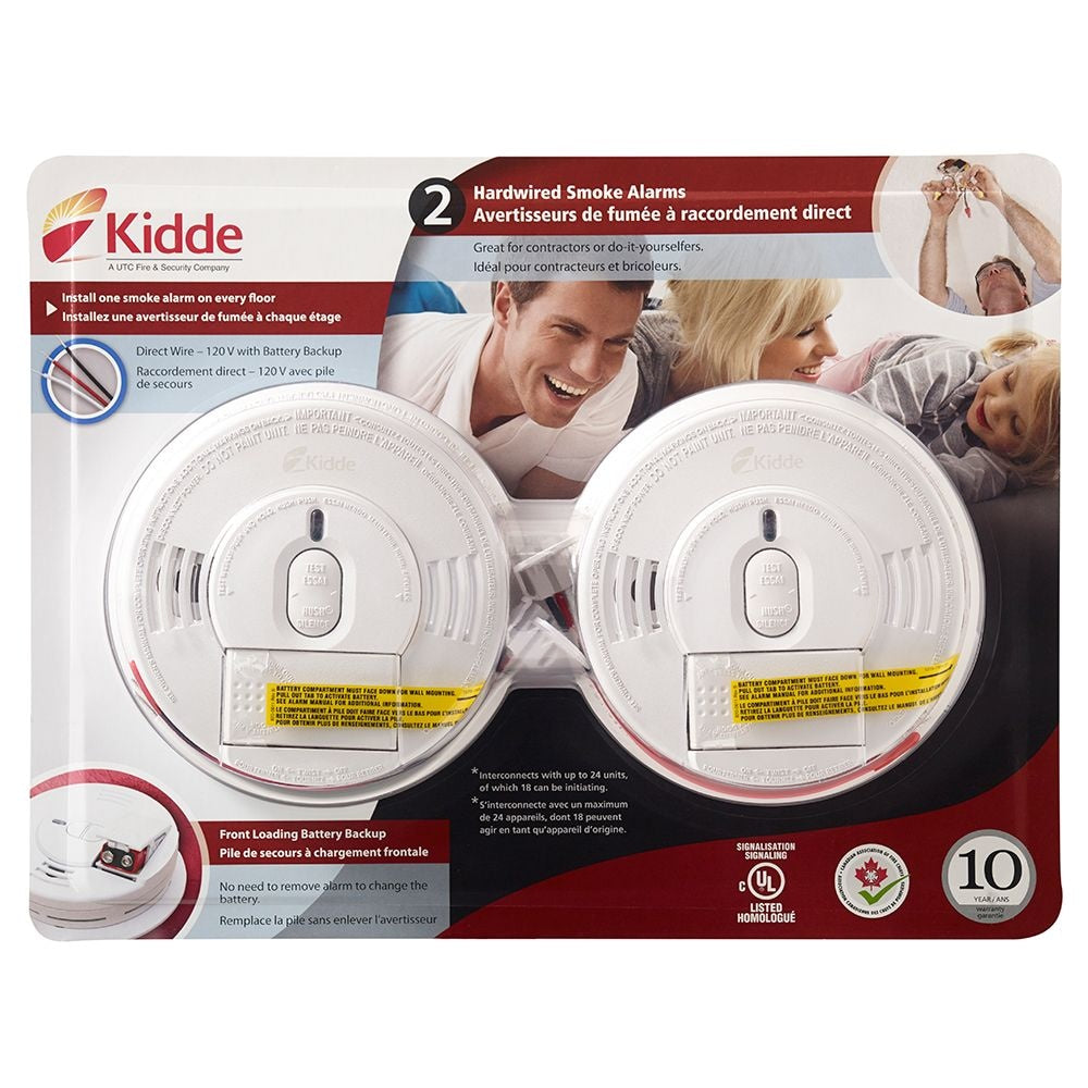 Hardwire Smoke Alarm with Front Load Battery Backup (2-Pack)