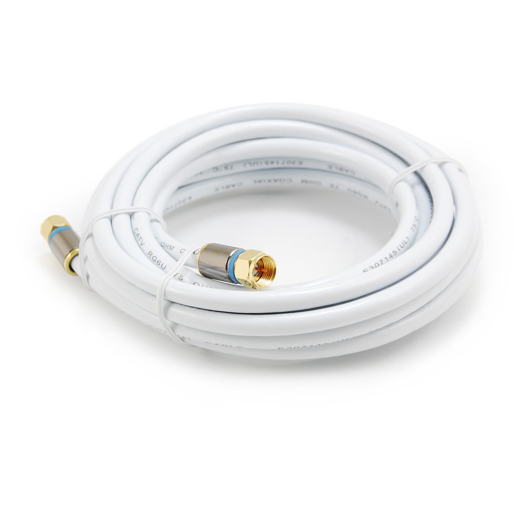 15 ft. RG-6 White Coaxial Cable