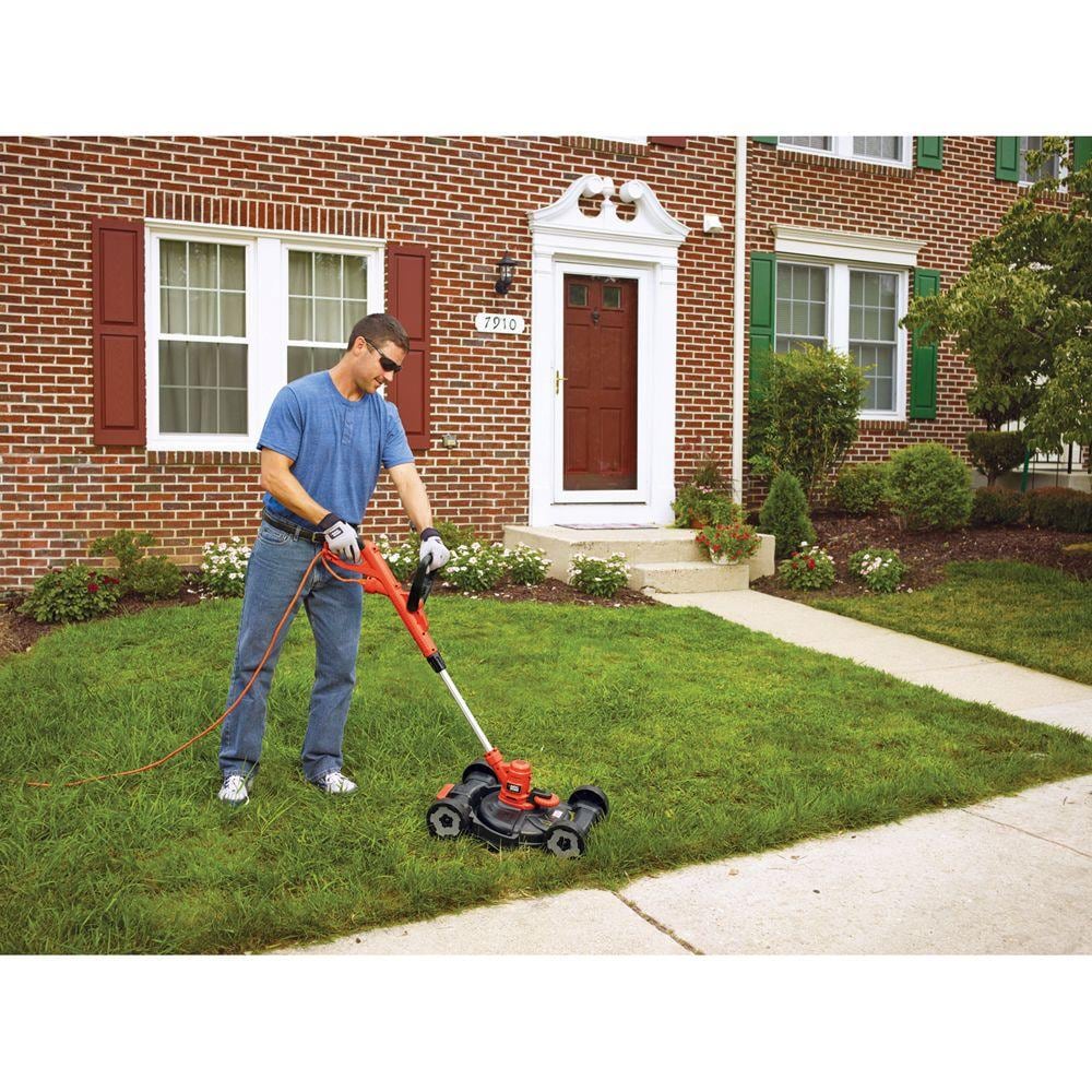 12-inch 6.5 Amp Corded Electric Straight Shaft Single Line 3-in-1 String Grass Trimmer/Lawn Edger/Push Mower