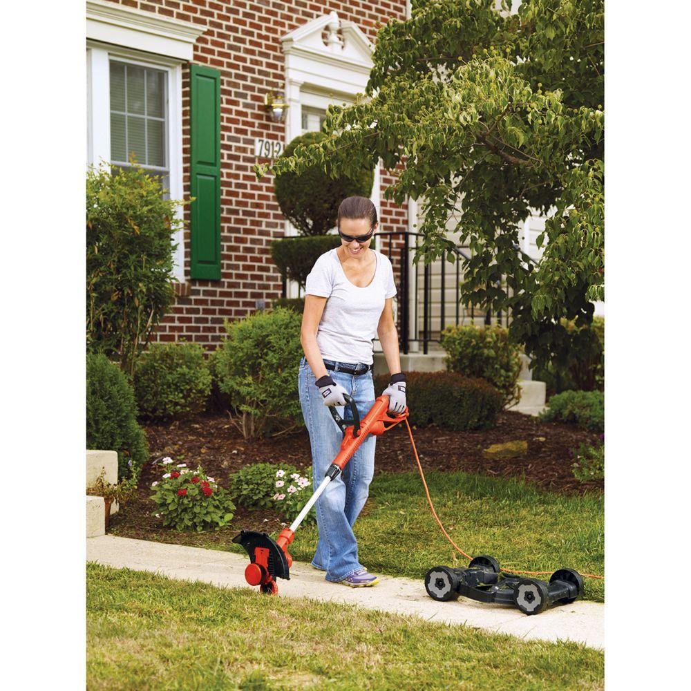 12-inch 6.5 Amp Corded Electric Straight Shaft Single Line 3-in-1 String Grass Trimmer/Lawn Edger/Push Mower