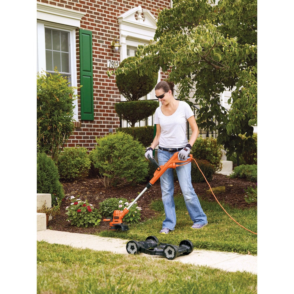 12-inch 6.5 Amp Corded Electric Straight Shaft Single Line 3-in-1 String Grass Trimmer/Lawn Edger/Push Mower