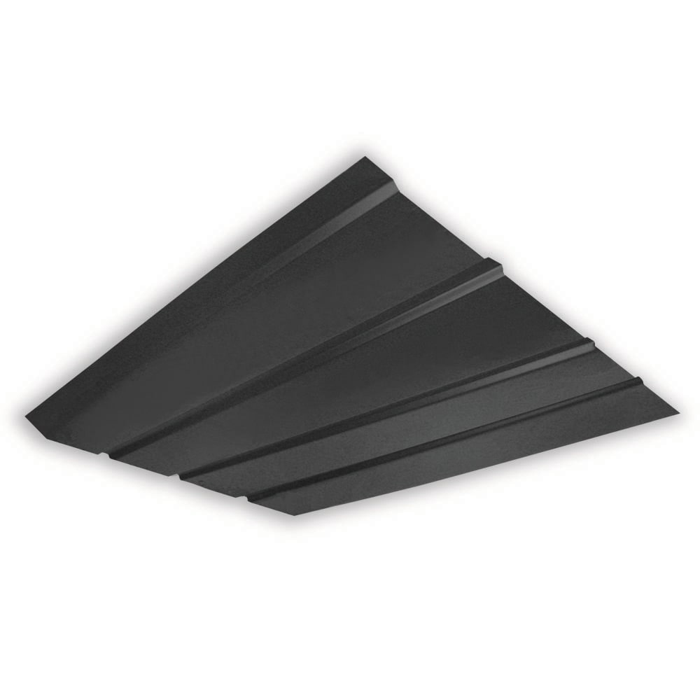 Soffite non ventilé en aluminium à 4 panneaux de 10 pi L x 16 po l, noir