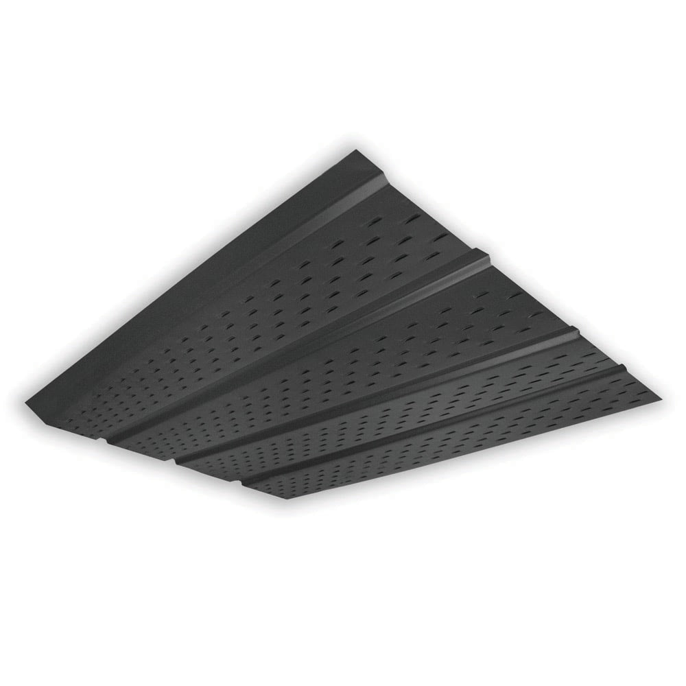 Soffite ventilé en aluminium à 4 panneaux de 10 pi L x 16 po l x 4 po H en noir