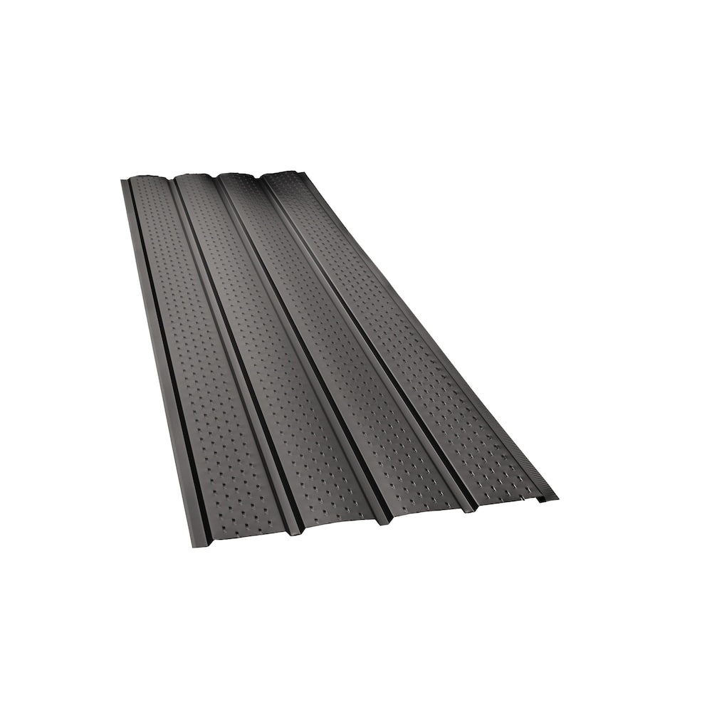 Soffite ventilé en aluminium à 4 panneaux de 10 pi L x 16 po l x 4 po H en noir
