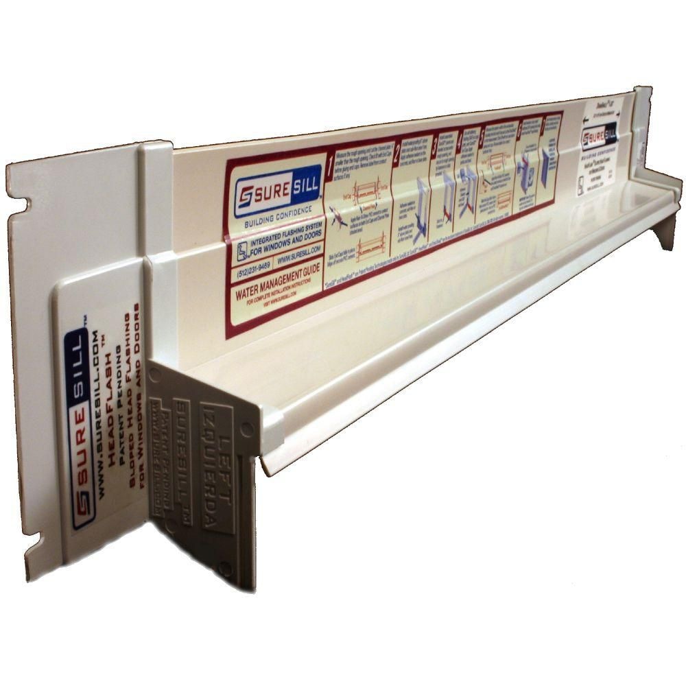 1 3/8-inch x 84-inch Sloped Head Flashing for Door and Window Installation and Flashing in White