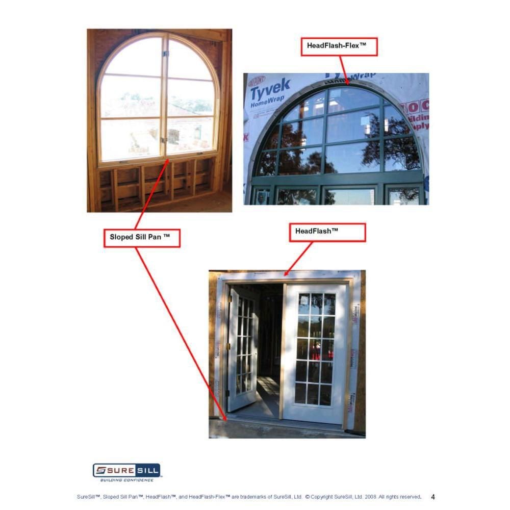 1 3/8-inch x 84-inch Sloped Head Flashing for Door and Window Installation and Flashing in White