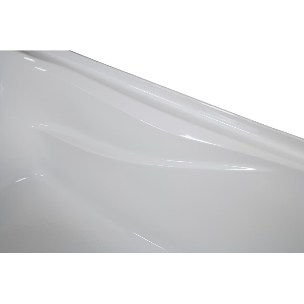 Baignoire rectangulaire en acrylique Prescott de 60 po x 30 po x 20 po de hauteur, drain à droite, profondeur de trempage de 13 po, blanche