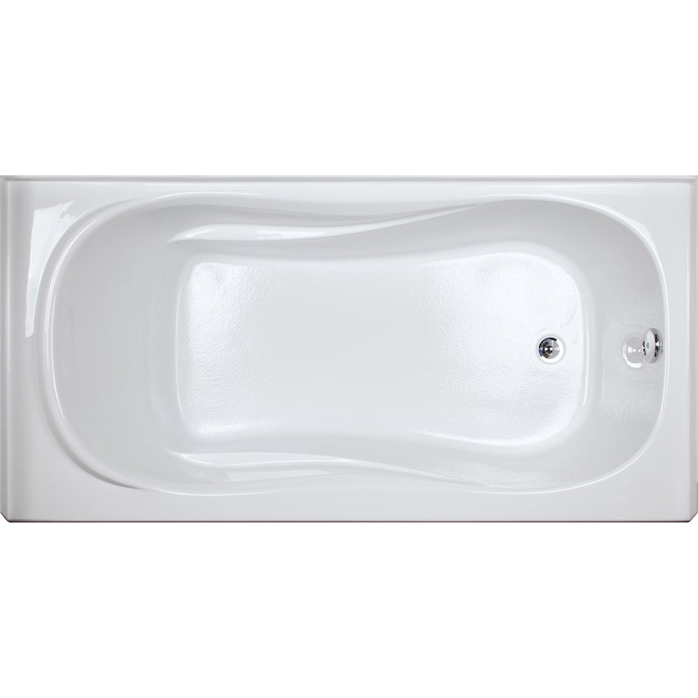Baignoire rectangulaire en acrylique Prescott de 60 po x 30 po x 20 po de hauteur, drain à droite, profondeur de trempage de 13 po, blanche
