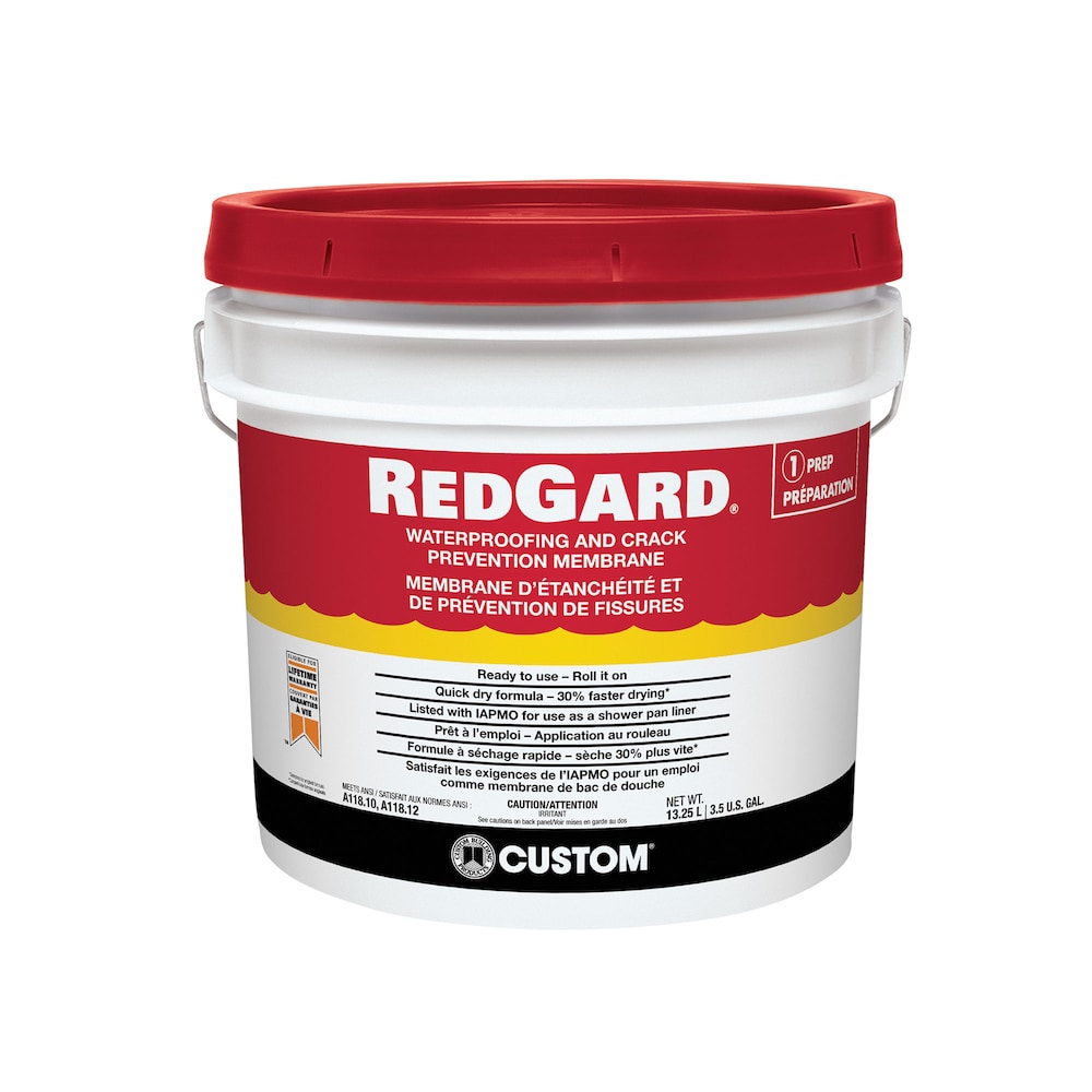 Membrane d'étanchéité et de prévention des fissures prête à l'emploi RedGard 13,25 L avec formule à séchage rapide pour les installations de carrelage et de pierre