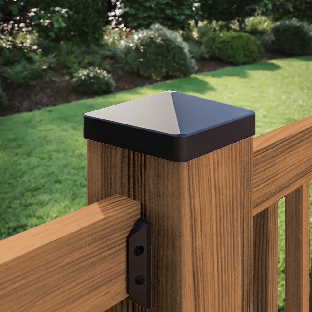 Capuchons de poteau en métal galvanisé noir de 6 po x 6 po