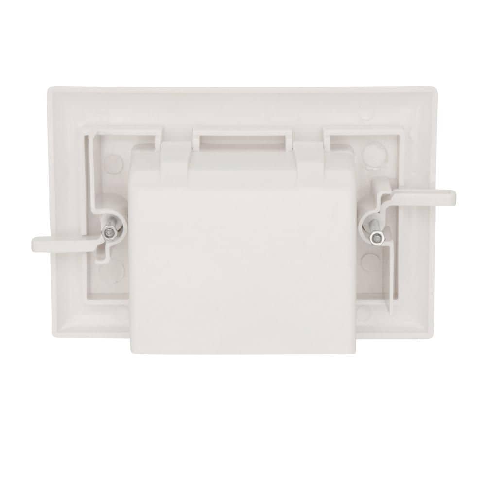 1-Gang White Plastic Wall Plate Multi-Purpose Low Voltage Recessed Cable