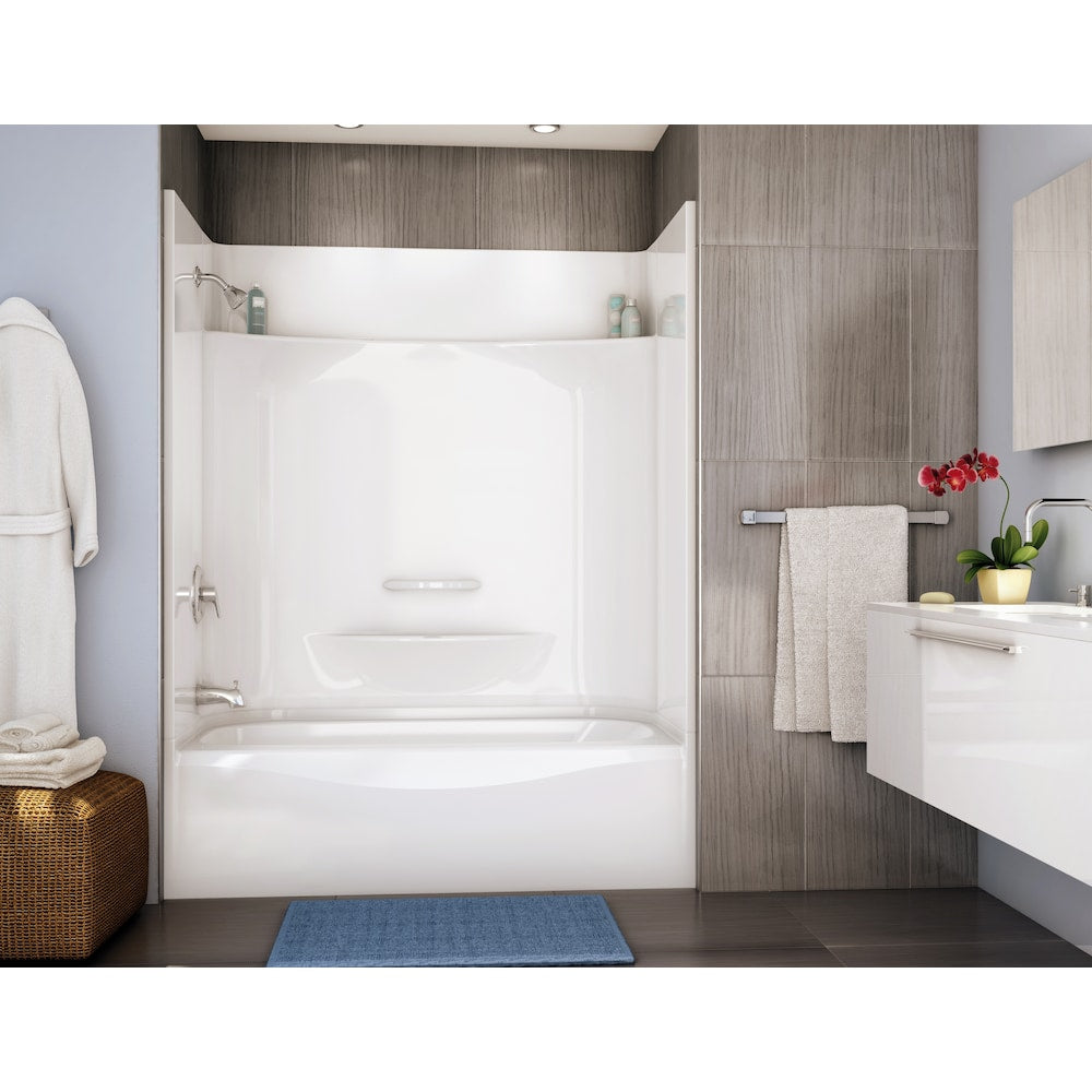 Essence 60L x 30W x 18.8H AcrylX Rectangular Alcove Bathtub with PIN System, Left Drain, in White