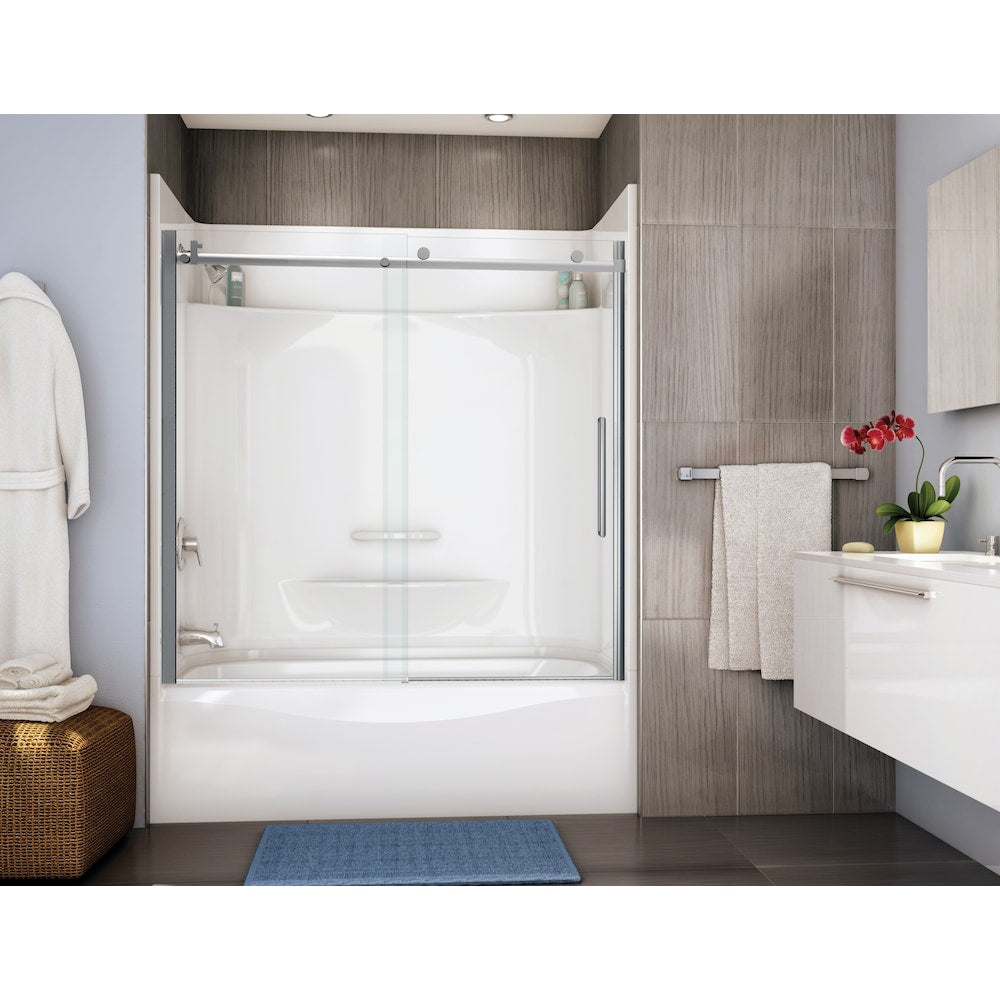 Essence 60L x 30W x 18.8H AcrylX Rectangular Alcove Bathtub with PIN System, Left Drain, in White