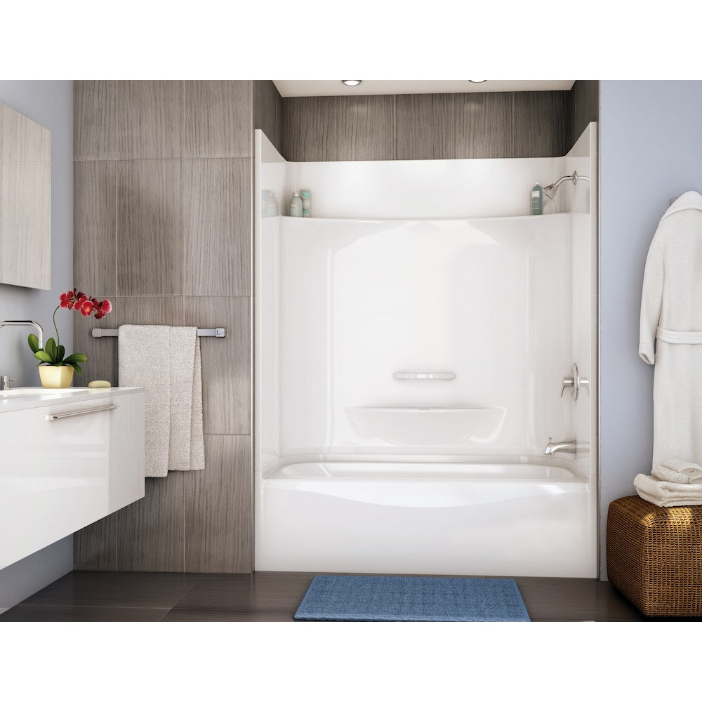 Essence 60L x 30W x 18.8H AcrylX Rectangular Alcove Bathtub with PIN System, Right Drain, in White