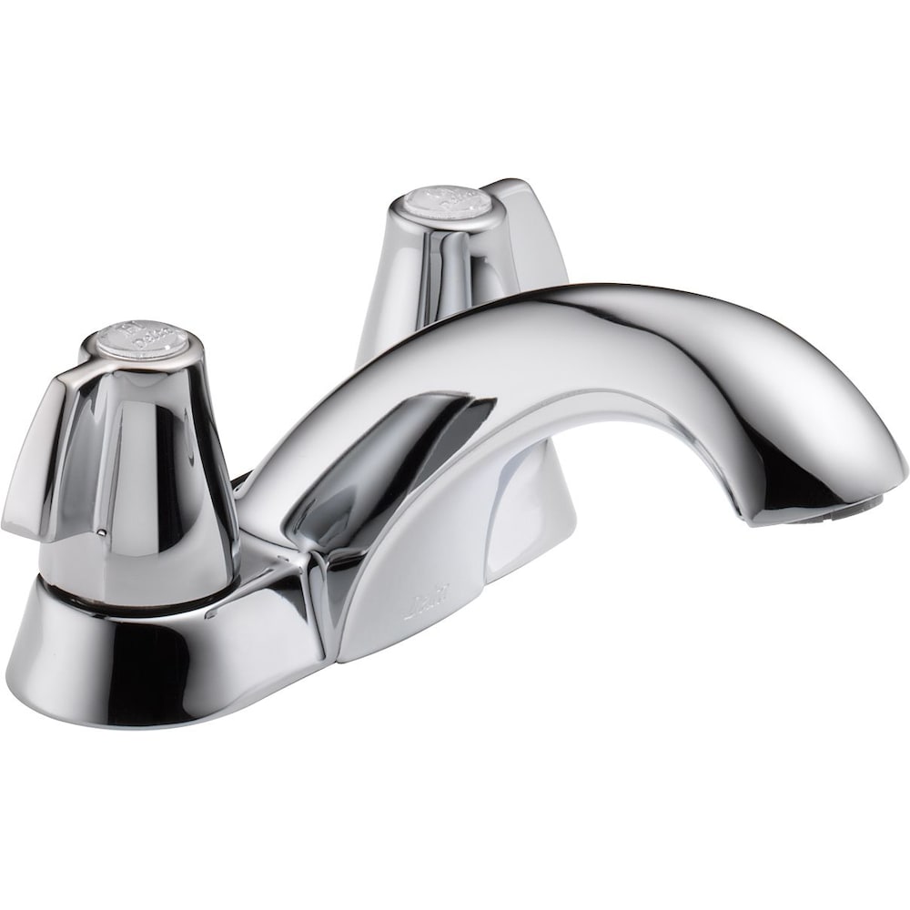 Robinet de salle de bain classique à deux poignées et à arc moyen de 4 pouces en chrome