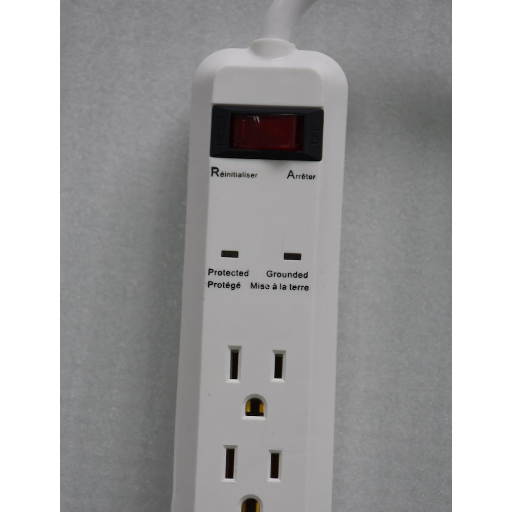 3 ft. 6-Outlet 14 Gauge 15 Amps Heavy Duty Indoor/Outdoor Surge Protector Extension Cord, White