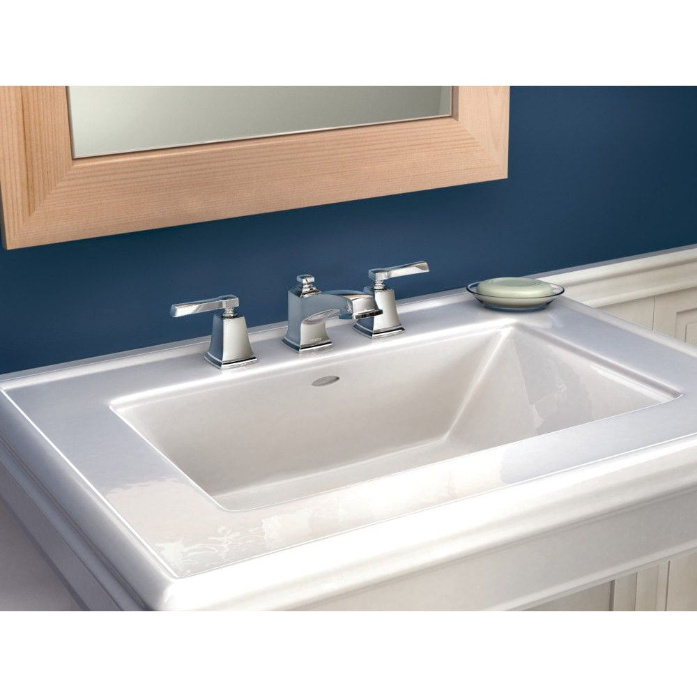 Robinet de lavabo de salle de bain à 2 poignées de 8 à 16 pouces à large entraxe en chrome (drain et valve inclus)