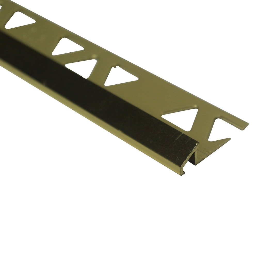 Réducteur de carrelage en aluminium 5/16 po (8 mm) - 8 pieds - Laiton brillant - (paquet de 10)