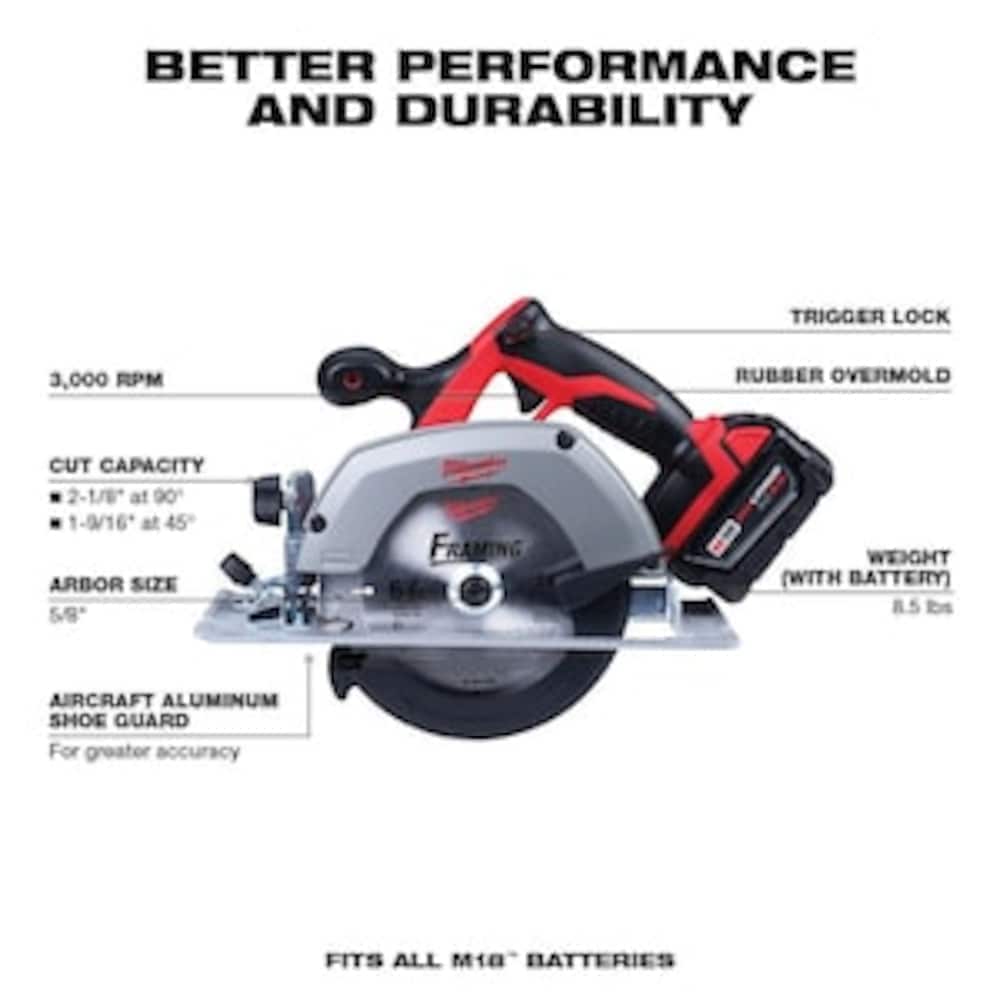 M18 18V Li-Ion Cordless Combo Tool Kit (6-Tool) w/(2) 3.0 Ah Batteries, (1) Charger, (1) Tool Bag