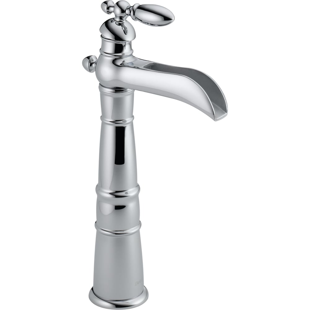 Victorian Single Hole 1-Handle High Arc Bathroom Faucet in Chrome with Lever Handle
