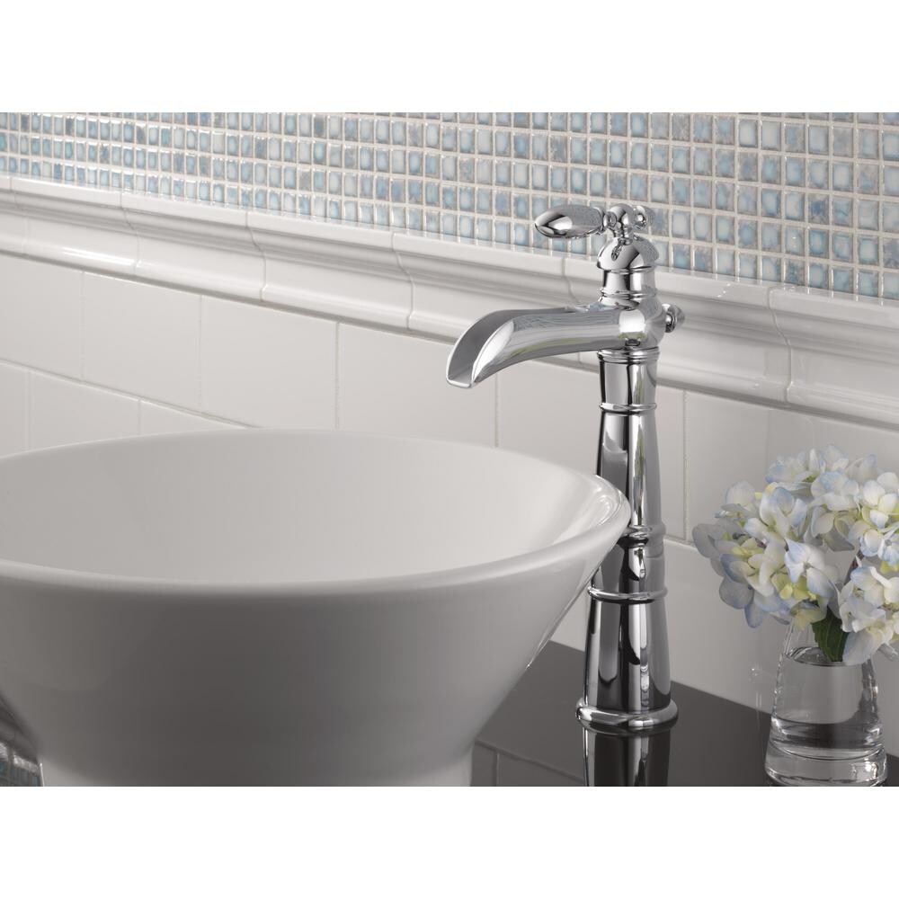 Victorian Single Hole 1-Handle High Arc Bathroom Faucet in Chrome with Lever Handle
