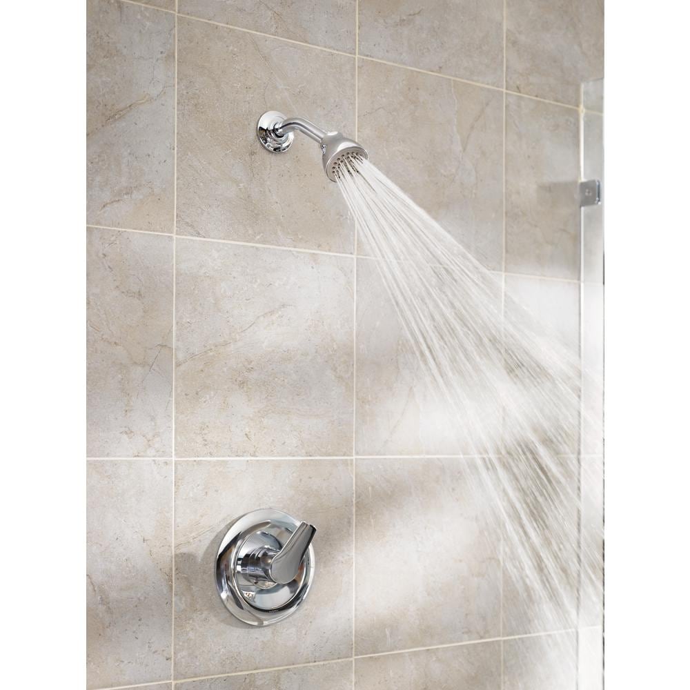 Méthode 1 - Ensemble de garniture de robinet de baignoire-douche Posi-Temp avec pomme de douche à effet pluie en chrome (valve non incluse)